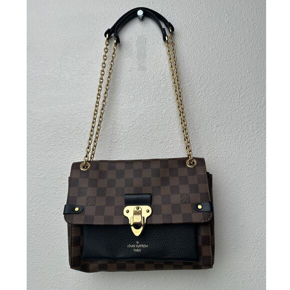 Louis Vuitton Damier Ebene Vavin PM Shoulder Bag – Black Leather & Brown Canvas - Picture 2 of 16